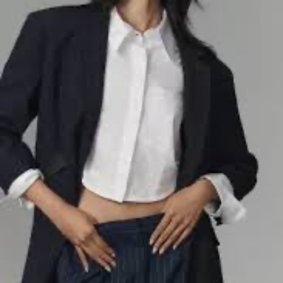 Brand New Anthropologie Menswear-Inspired Pinstriped Wide Leg Culottes - Picture 13 of 16